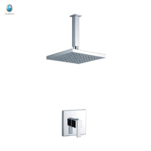 KI-10 accesorios de hardware de baño de una sola manija profesional cromada cabeza de ducha de lluvia de cobre sólido